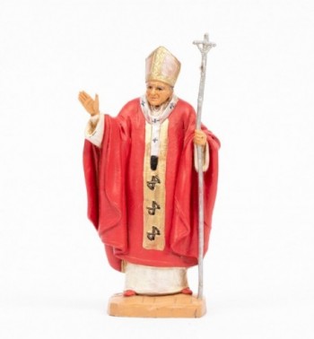Papa Giovanni Paolo II (648) veste rossa cm.13