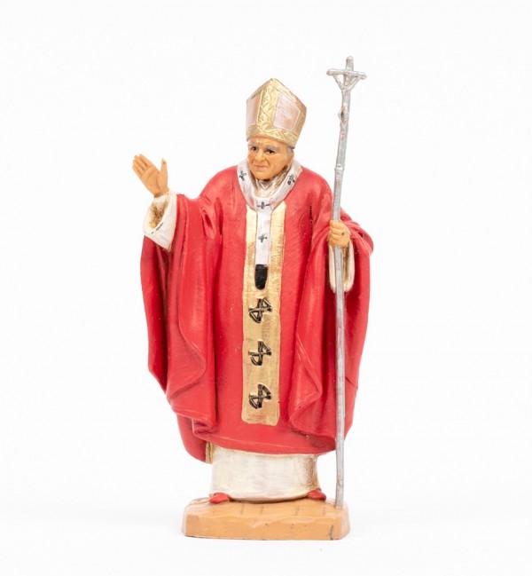 Papa Giovanni Paolo II (648) veste rossa cm.13