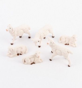 6 pecore per presepe colori tradizionali cm.10