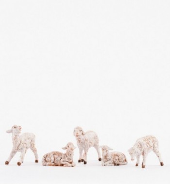 5 pecore per presepe cm.12