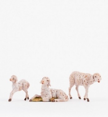 Famiglia pecore per presepe cm.12