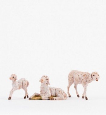 Famiglia pecore per presepe cm.12