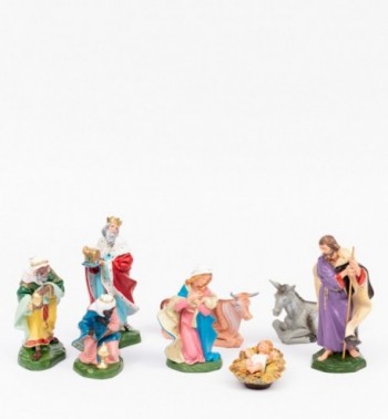 Natività 8 pezzi per presepe colori tradizionali cm.19