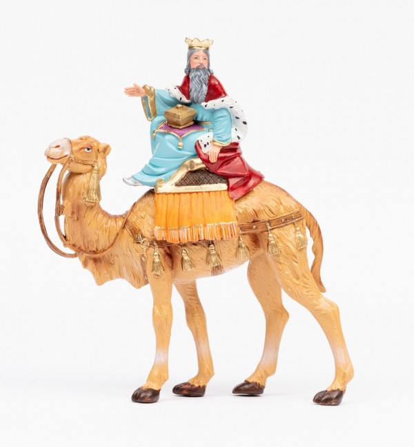 Re bianco a cammello (2) per presepe colori tradizionali cm.19
