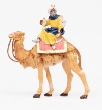 Re mulatto a cammello (3) per presepe colori tradizionali cm.19