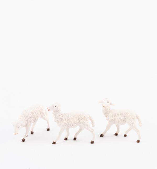 3 pecore per presepe colori tradizionali cm.19