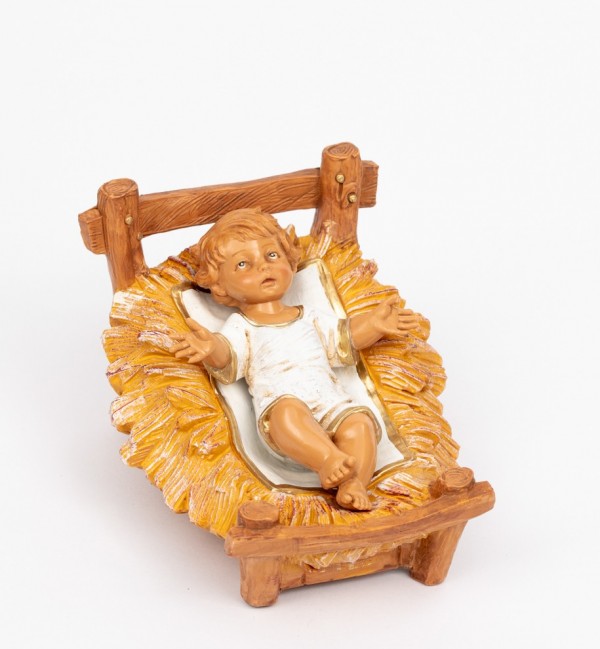 Bambino e culla per presepe cm.30