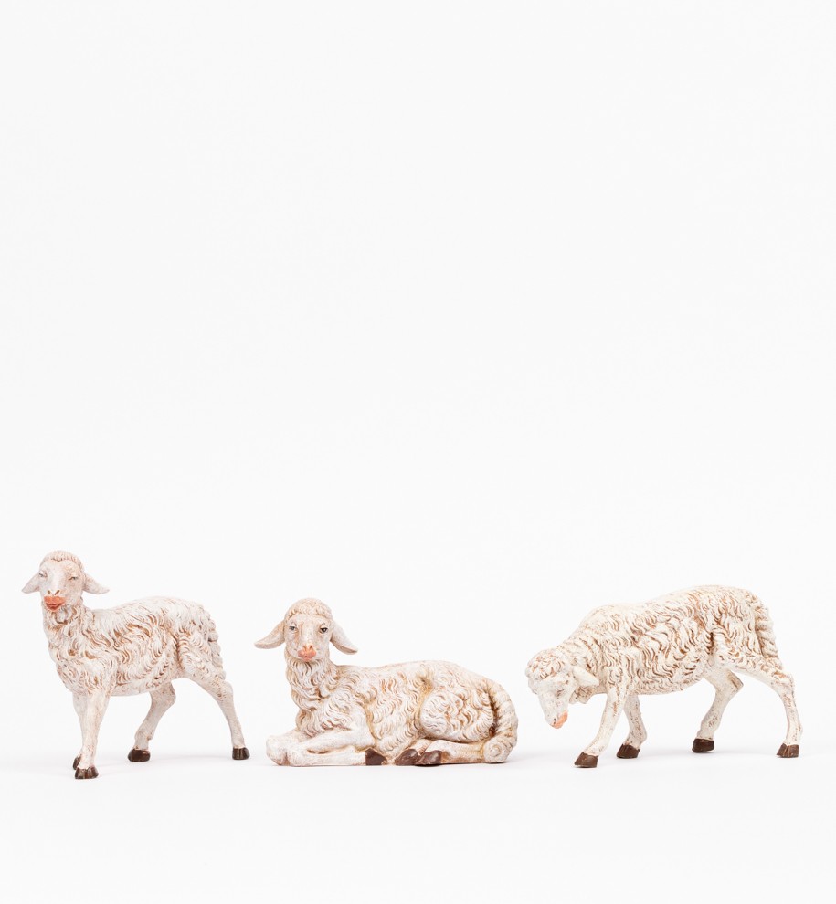 6 pezzi Set di pecore per presepe da 12 cm Riffelmacher 78037 colore: bianco crema 