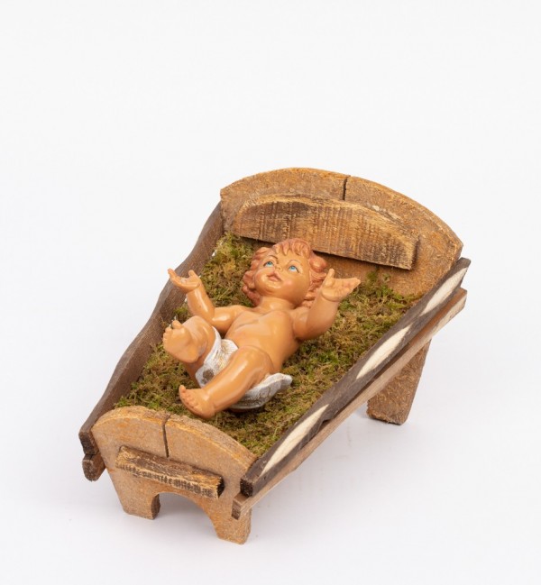 Bambino e culla per presepe cm.45