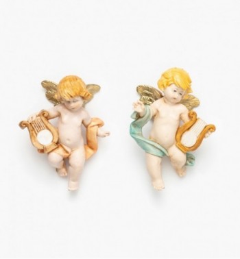 Angeli con lira (996-7) tipo porcellana cm.7