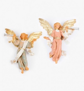 Angeli con tromba (15D-15S) per presepe cm.12