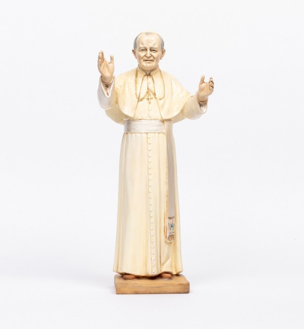 Papa Giovanni Paolo II con zucchetto in resina cm.46