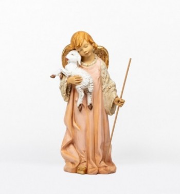 Angelo con agnello in resina per presepe cm.125