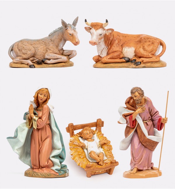 Natività 5 pezzi per presepe cm.30