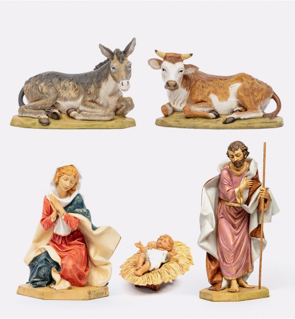 Natività 5 pezzi in resina per presepe cm.65