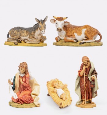 Nativita' 5 pezzi in resina per presepe cm.85