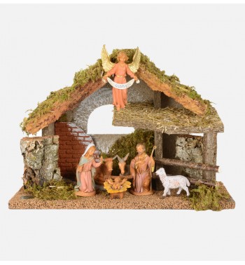 Capanna n.561/L con 7 pezzi per presepe cm.10